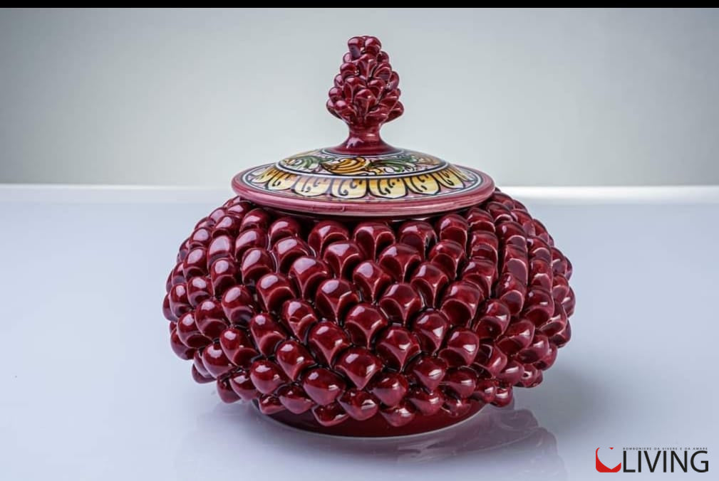biscottiera pigna ceramica di caltagirone