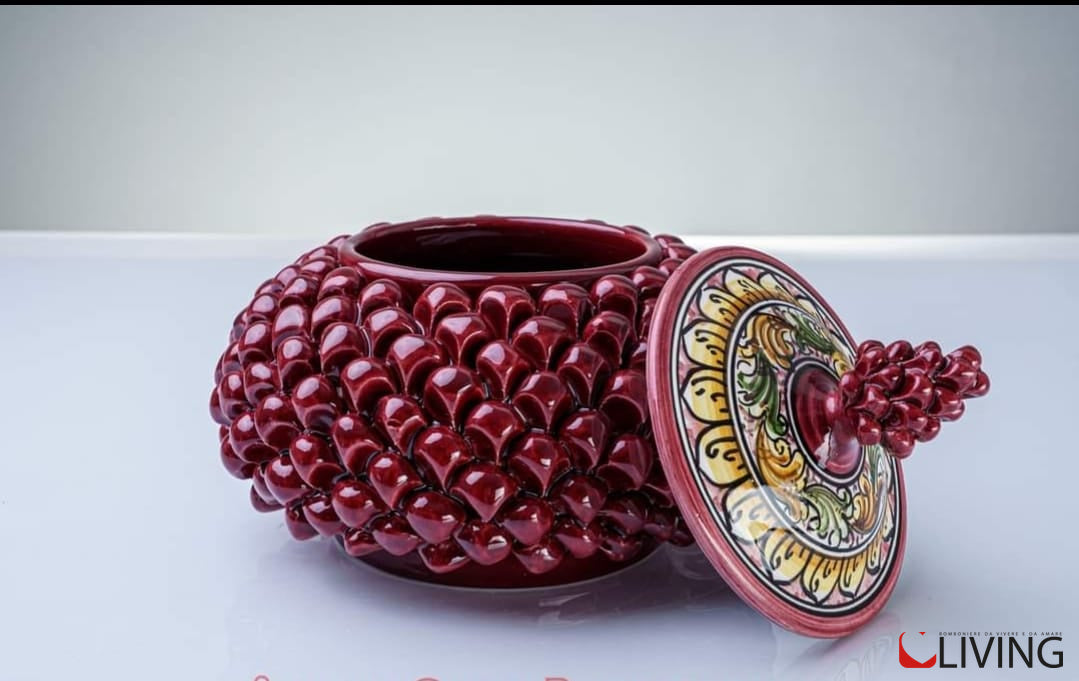 biscottiera pigna ceramica di caltagirone