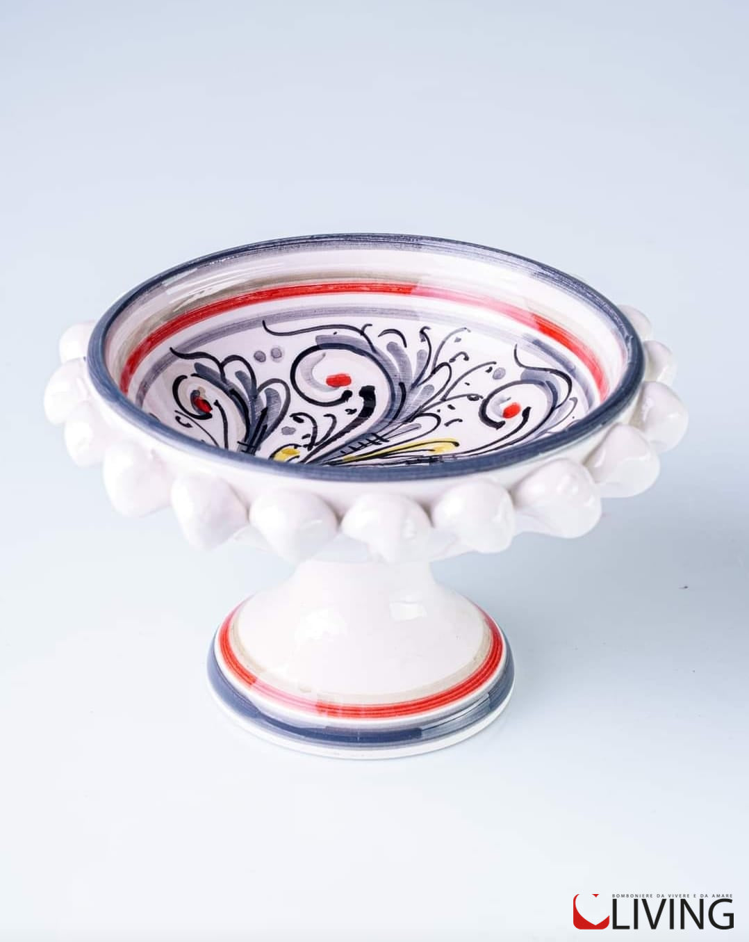 bomboniera alzatina in ceramica di caltagirone linea “ametista”