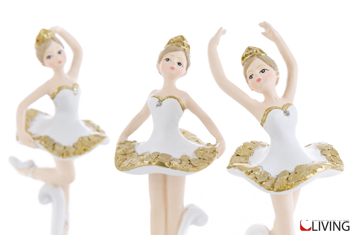 bomboniera ballerina bianco e oro