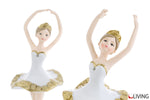 bomboniera ballerina resina bianco e oro
