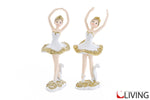 bomboniera ballerina resina bianco e oro