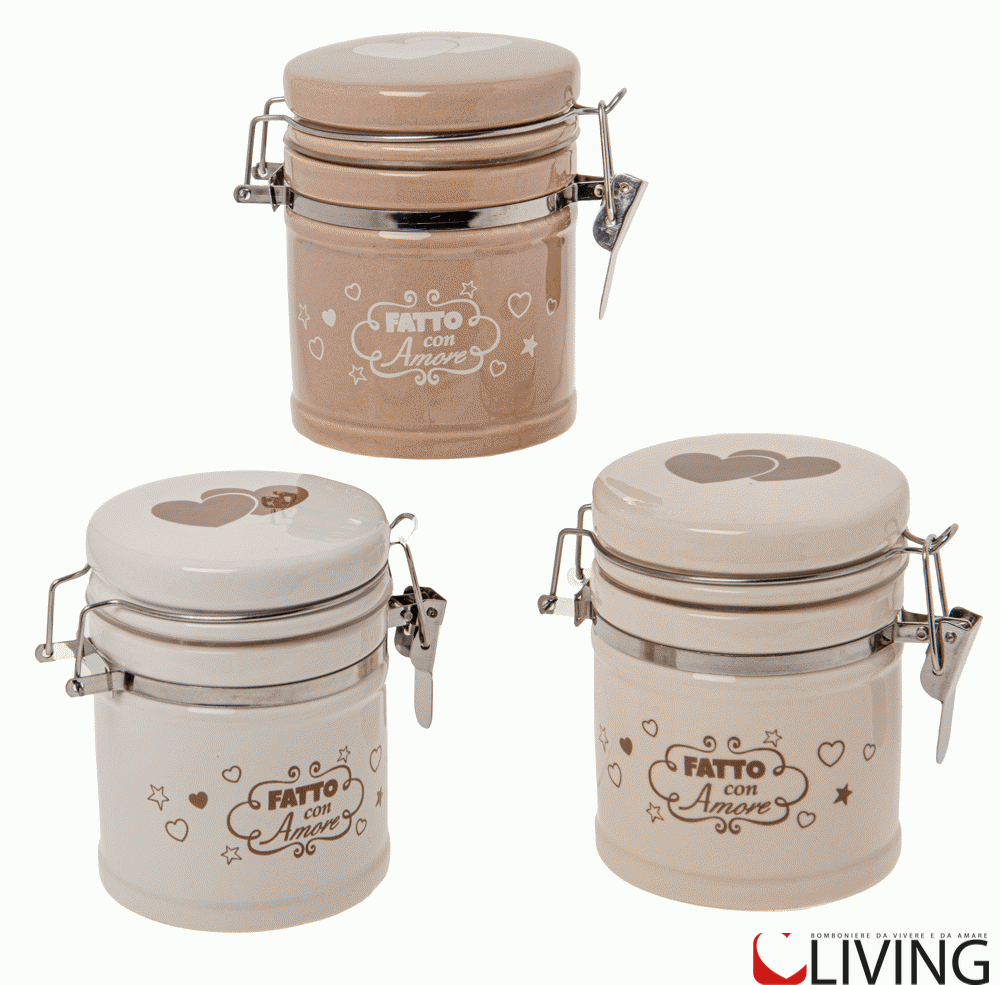 bomboniera barattolo chiusura ermetica fatto con amore