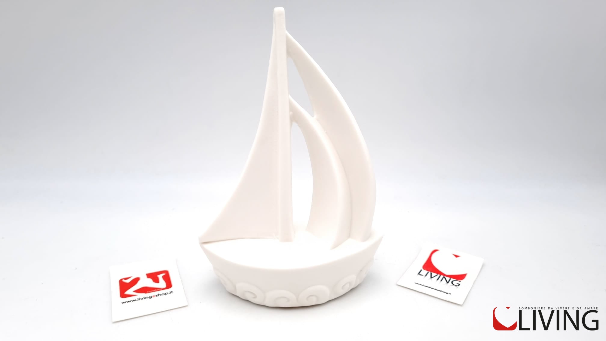 bomboniera barca a vela porcellana con luce led