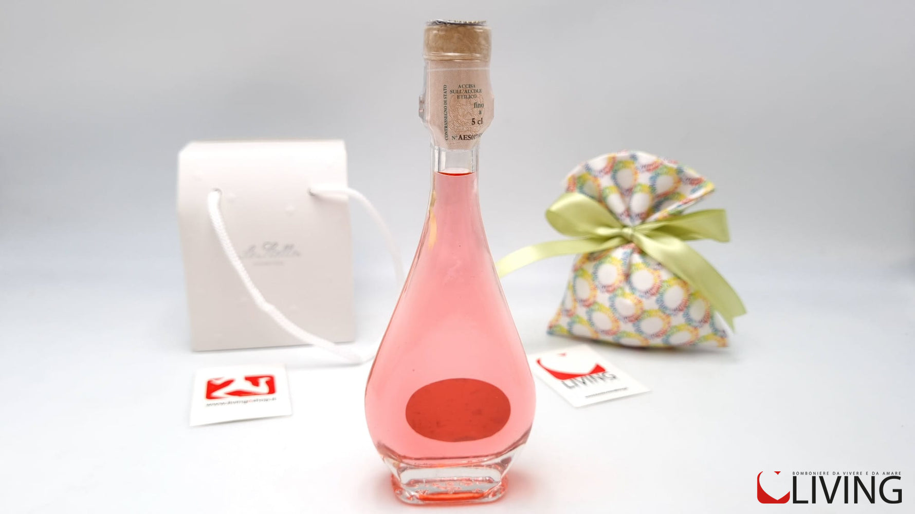 bomboniera bottiglia goccia liquore di rose
