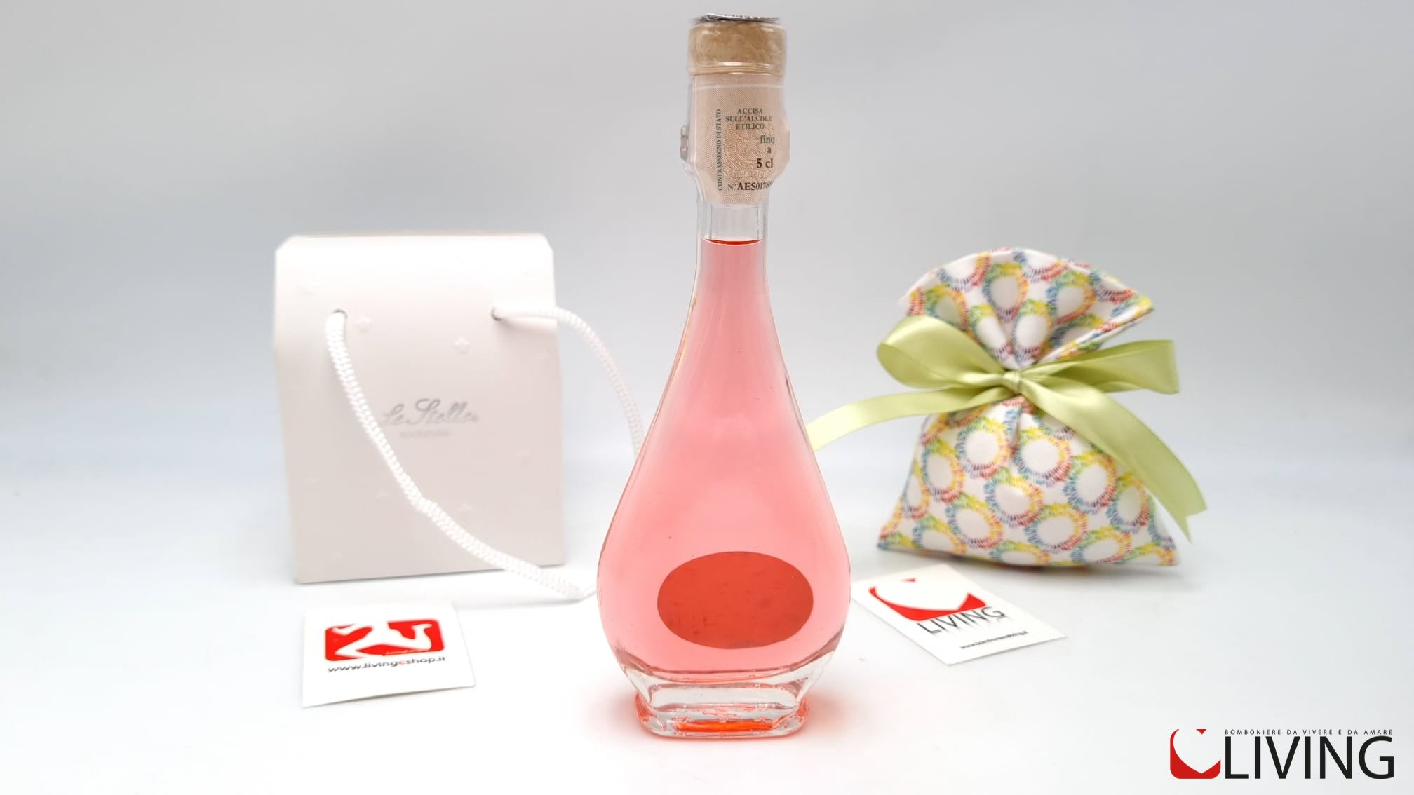 bomboniera bottiglia goccia liquore di rose