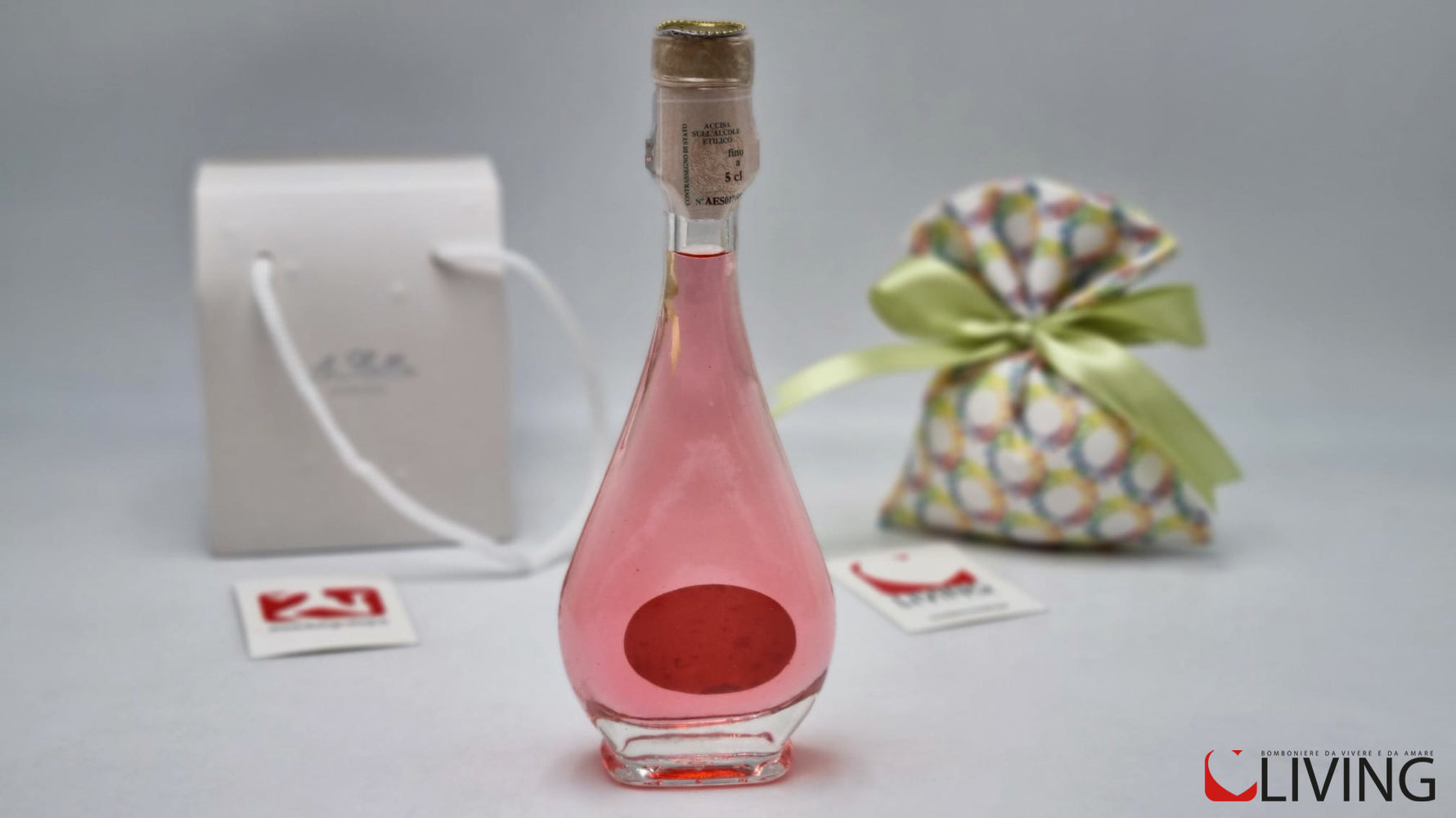 bomboniera bottiglia goccia liquore di rose