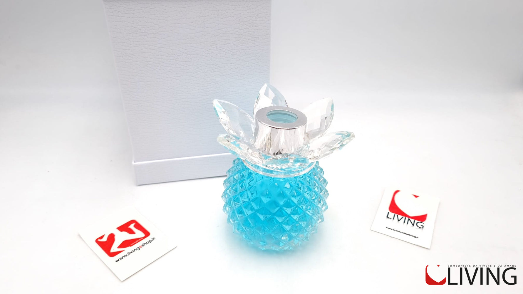 bomboniera bottiglia profumo d'ambiente acquablue