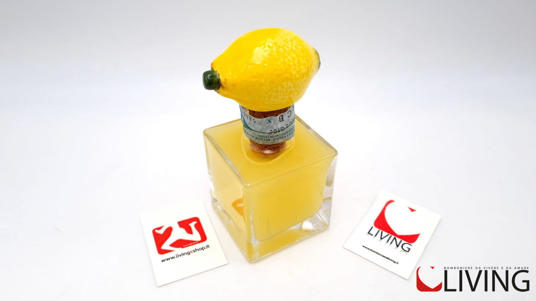 bomboniera bottiglia quadrata liquore al limone