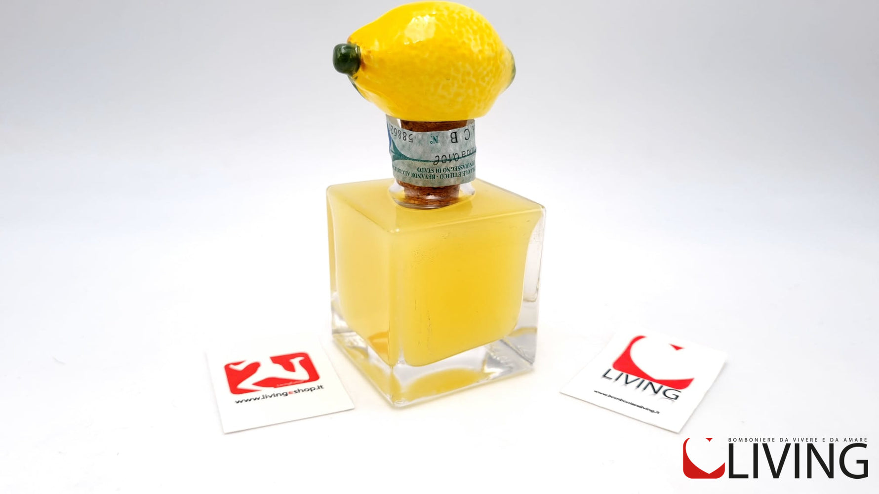 bomboniera bottiglia quadrata liquore al limone