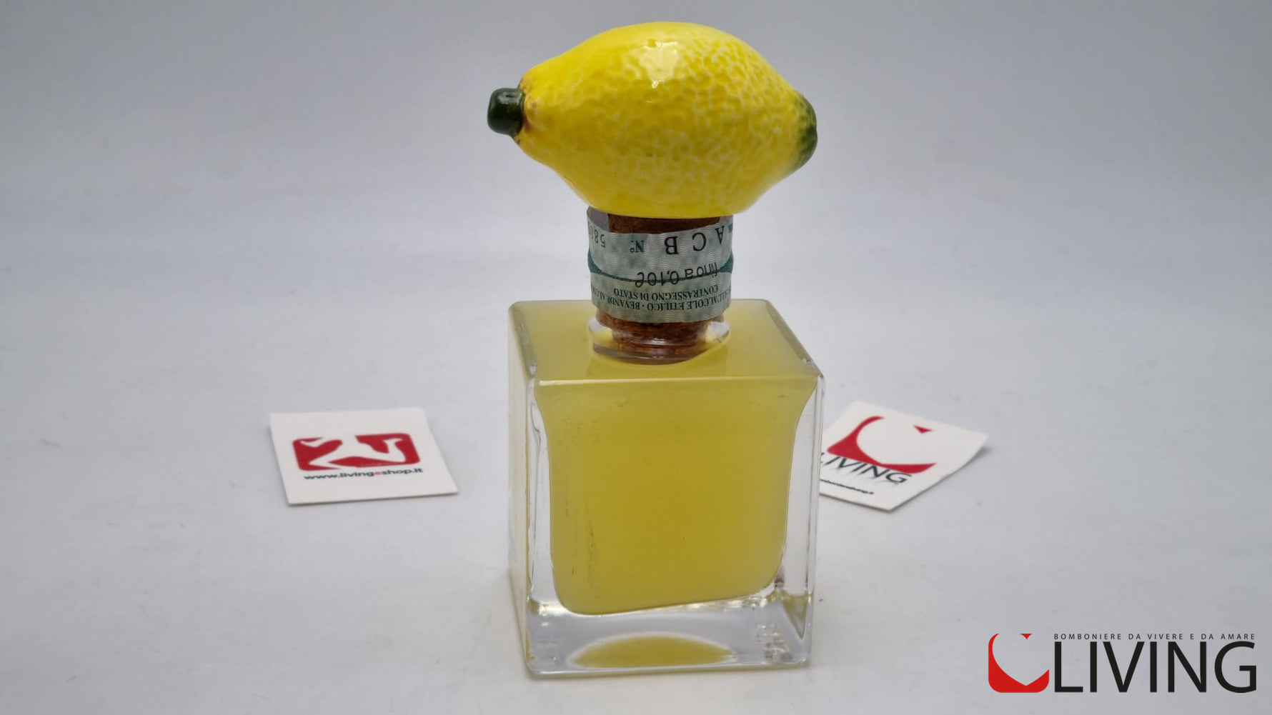 bomboniera bottiglia quadrata liquore al limone