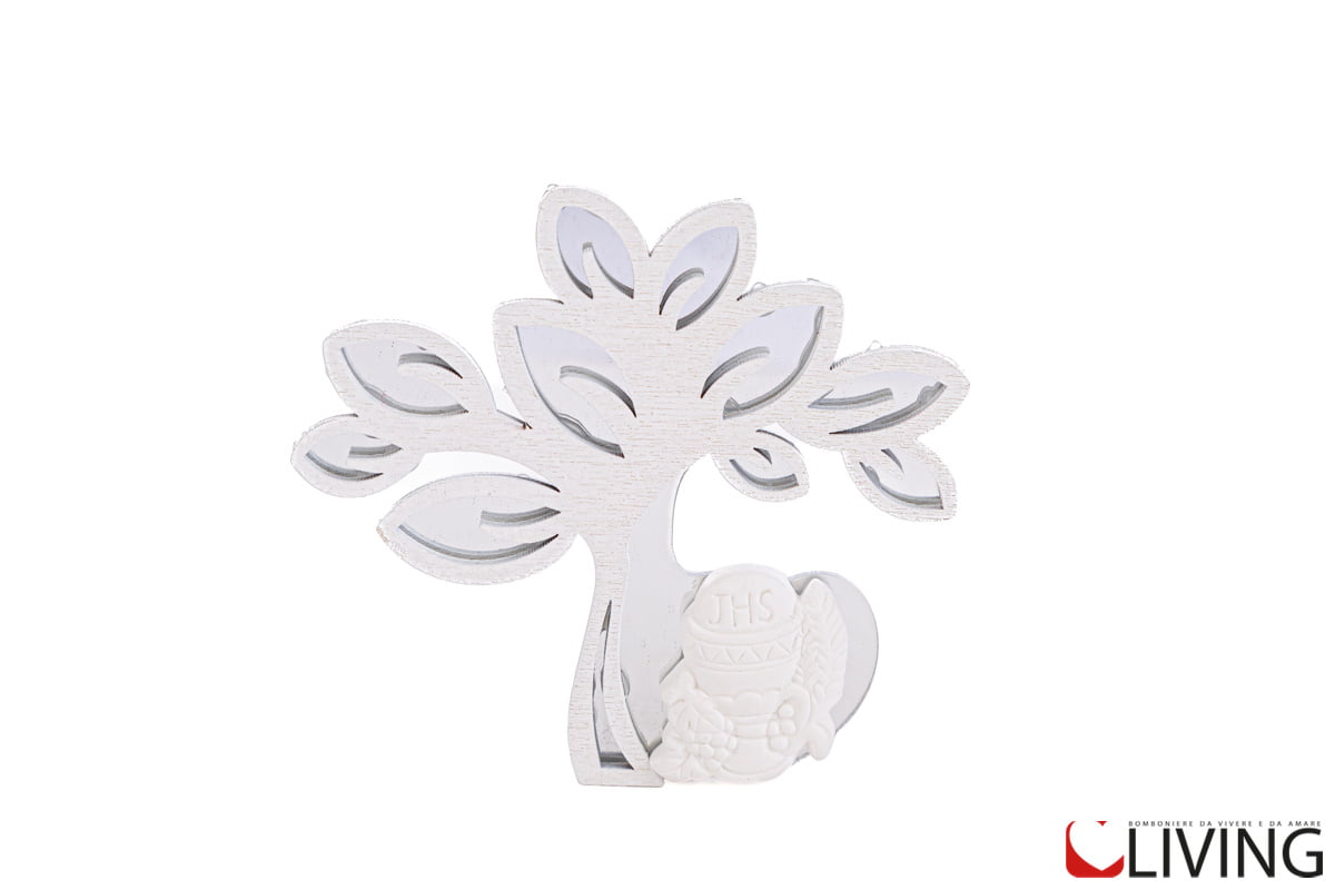 bomboniera calamita albero comunione bianco