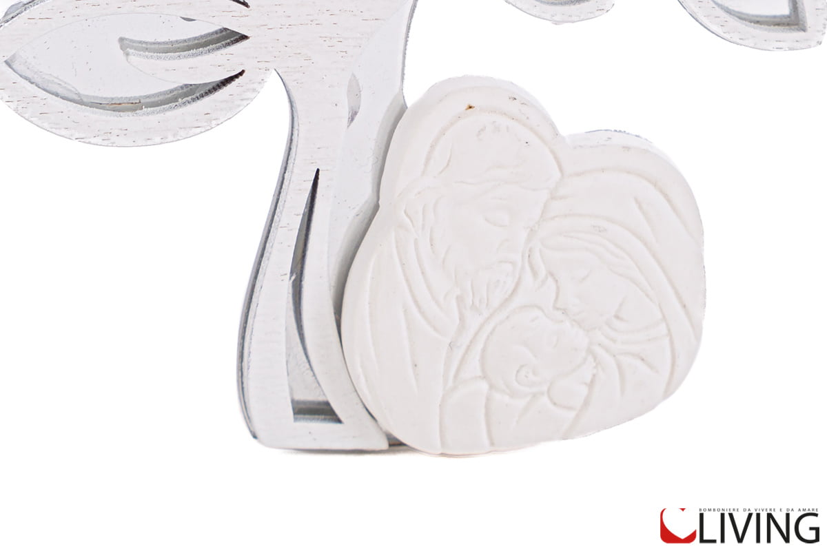 bomboniera calamita albero sacra famiglia bianco