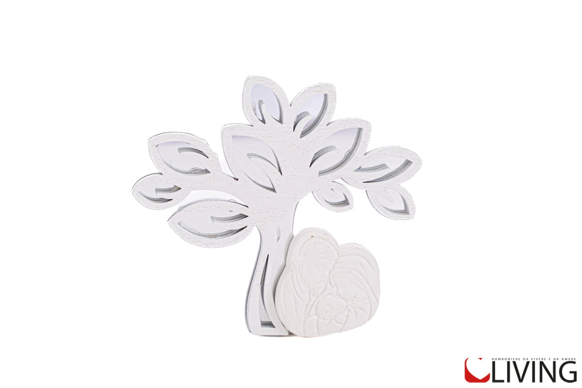 bomboniera calamita albero sacra famiglia bianco