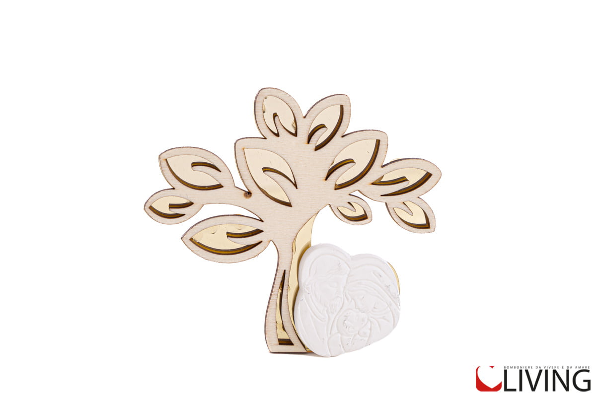 bomboniera calamita albero sacra famiglia oro