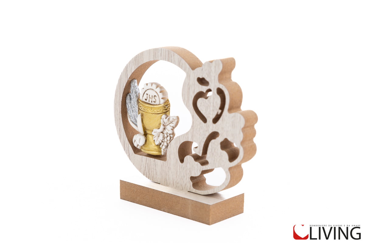 bomboniera calice prima comunione legno e resina