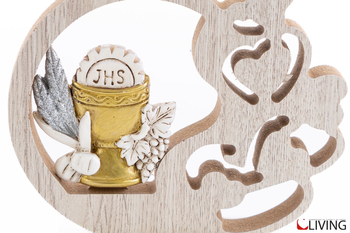 bomboniera calice prima comunione legno e resina
