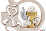 bomboniera calice prima comunione resina e legno