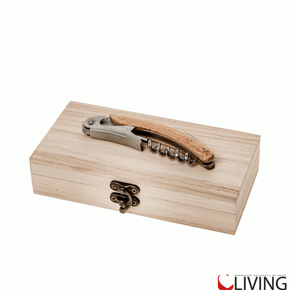 bomboniera cavatappi con box legno