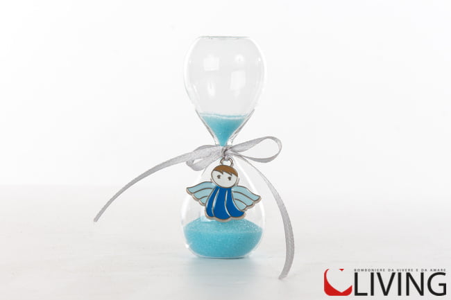 Bomboniera clessidra con angelo celeste