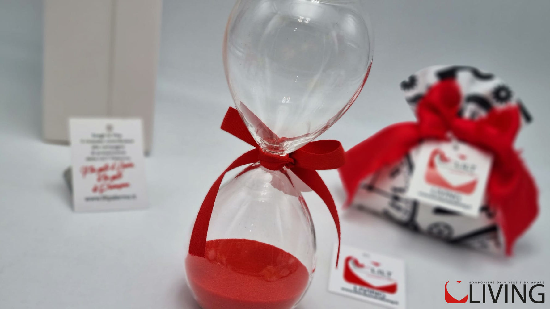 bomboniera clessidra rossa linea solidale lilt living