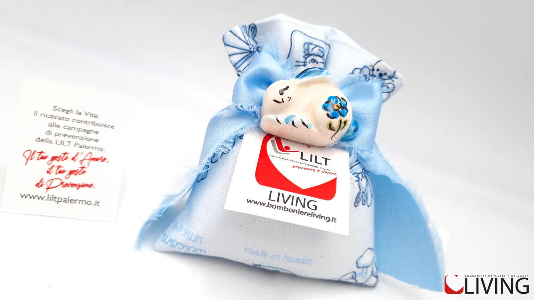 bomboniera coniglietto ceramica linea solidale lilt living