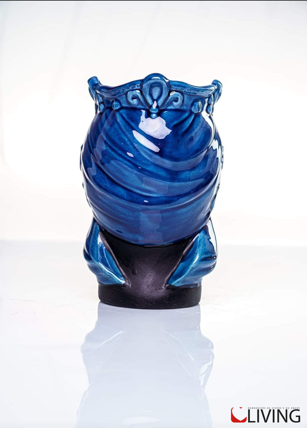 bomboniera testa di moro ceramica di caltagirone linea “gioiello cobalto”