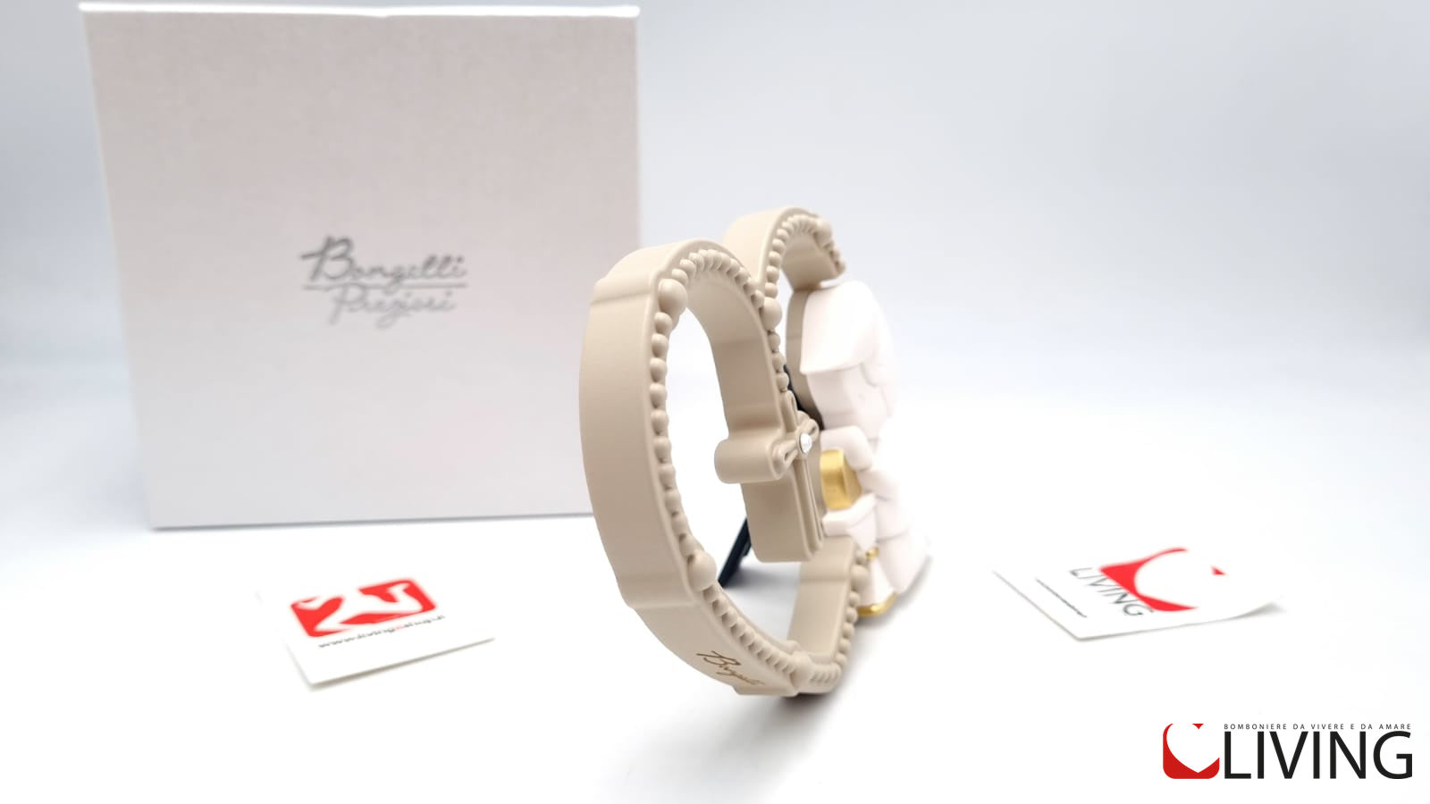 bomboniera cuore beige bimbo comunione
