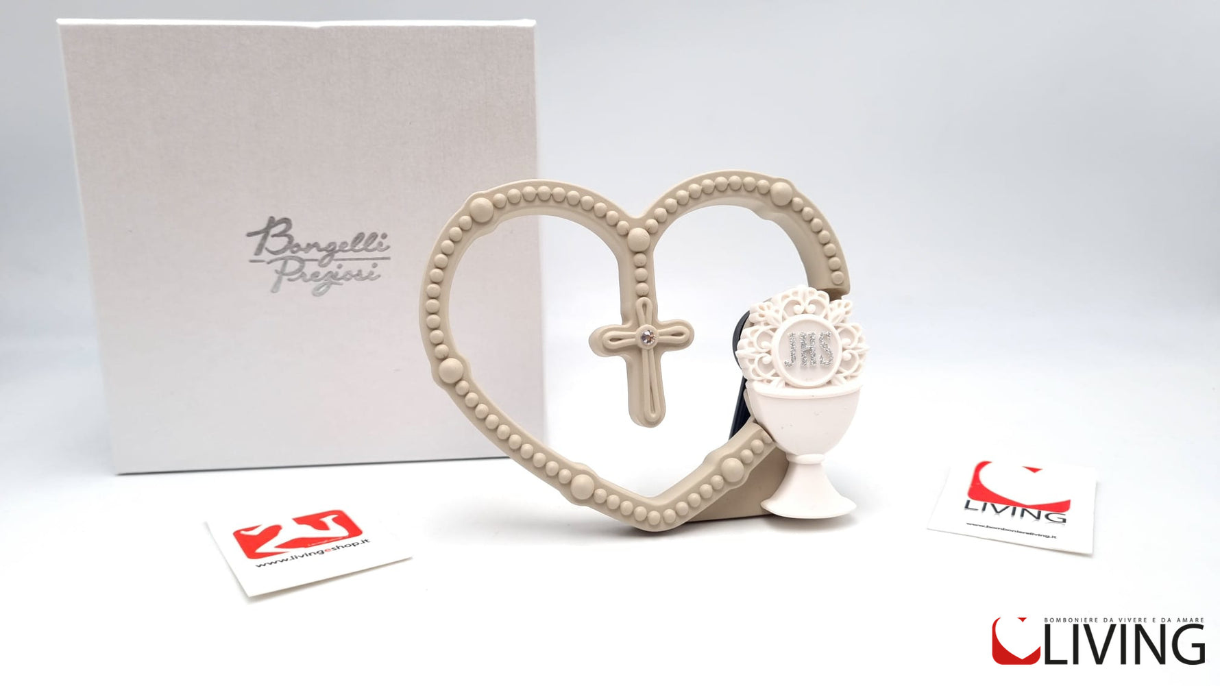 bomboniera cuore beige calice comunione