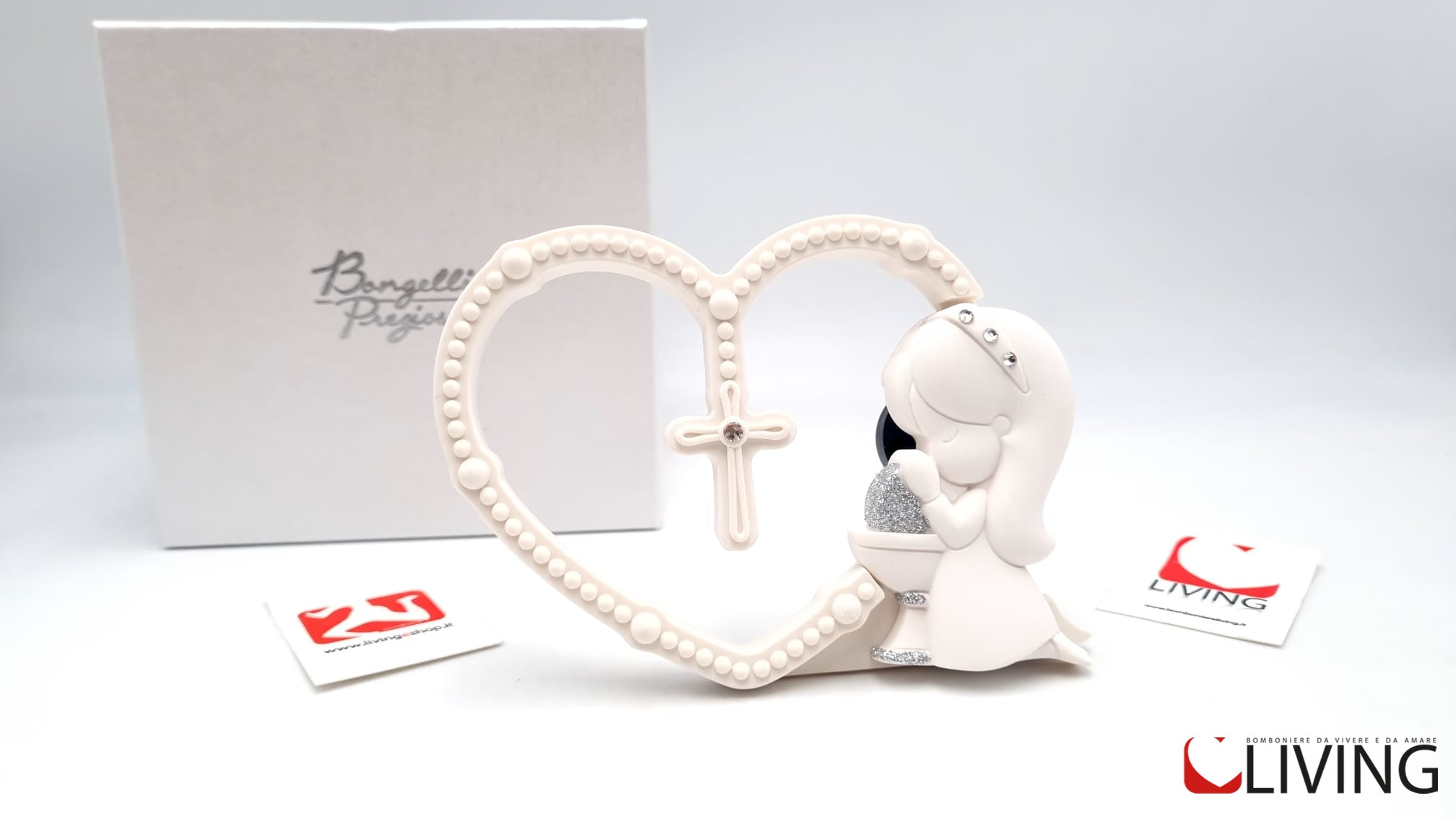 bomboniera cuore bianco bimba comunione