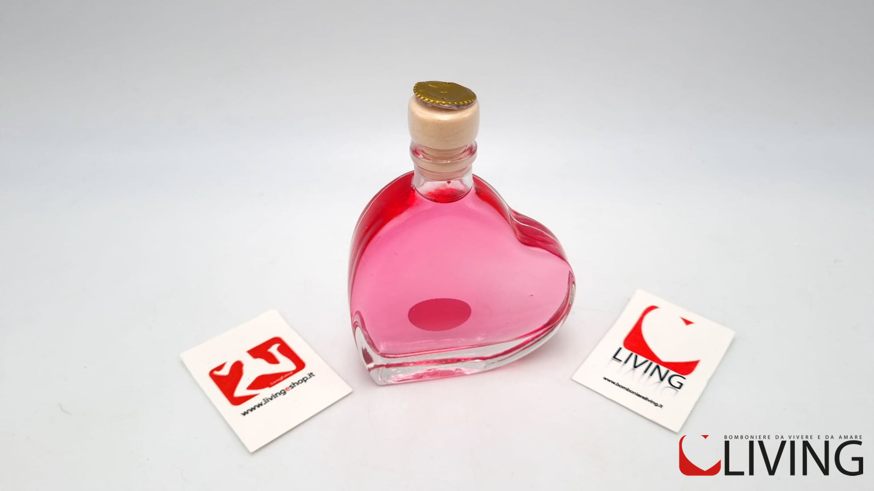 bomboniera bottiglia cuore liquore di rose