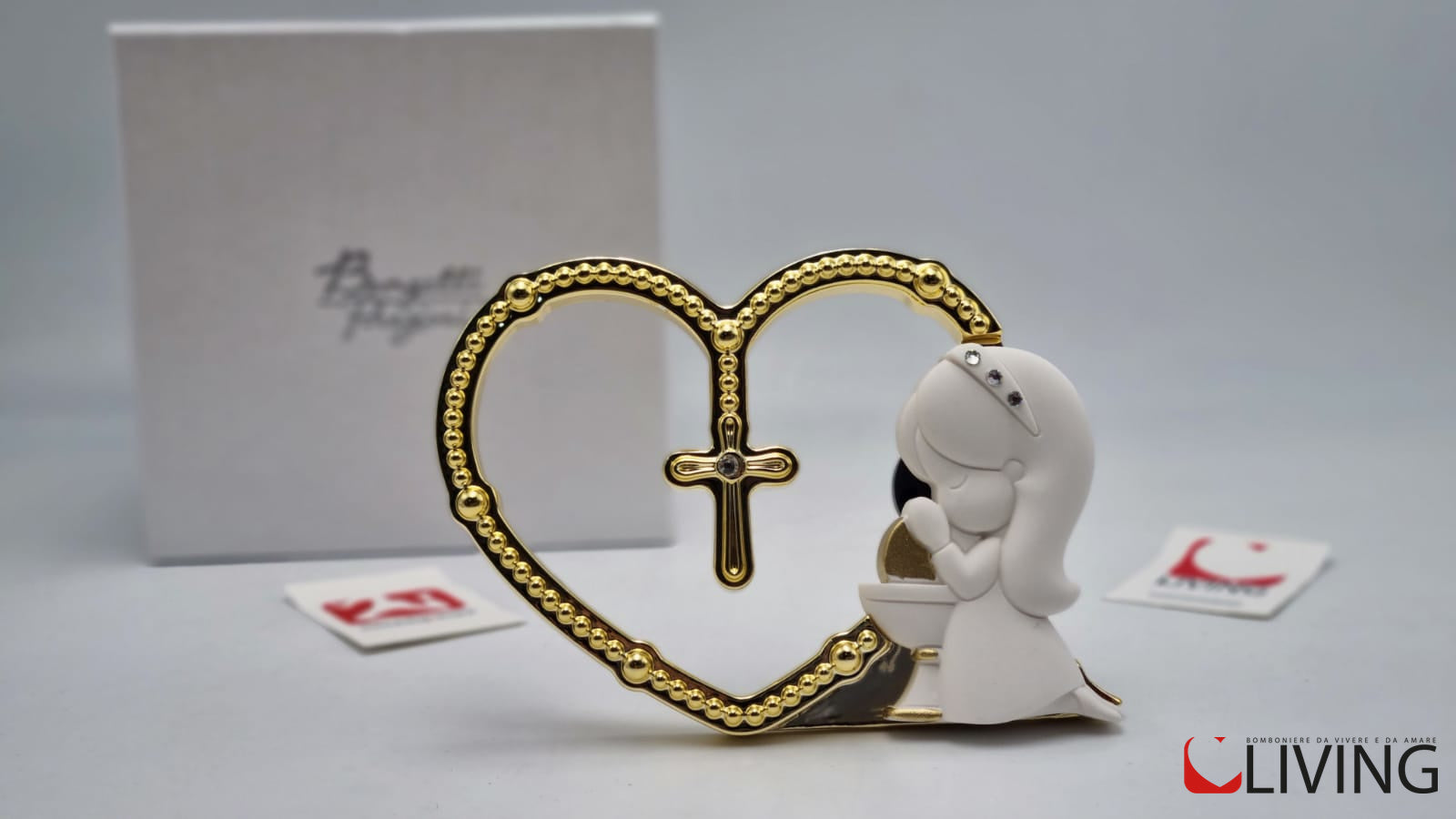 bomboniera cuore oro bimba comunione