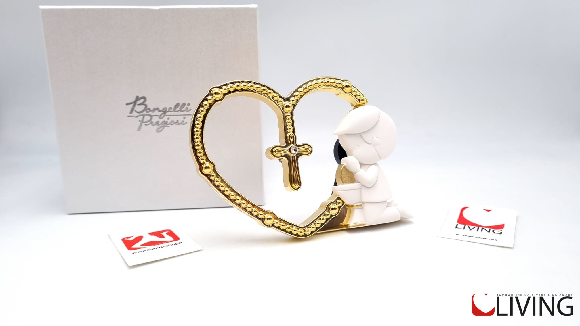 bomboniera cuore oro bimbo comunione