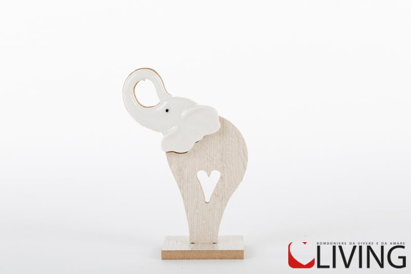 Bomboniera tema animali elefante in legno