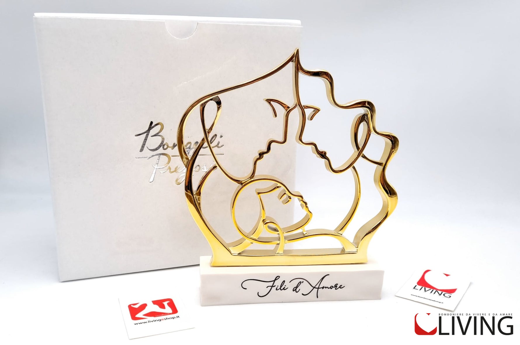 bomboniera famiglia fili d’amore oro