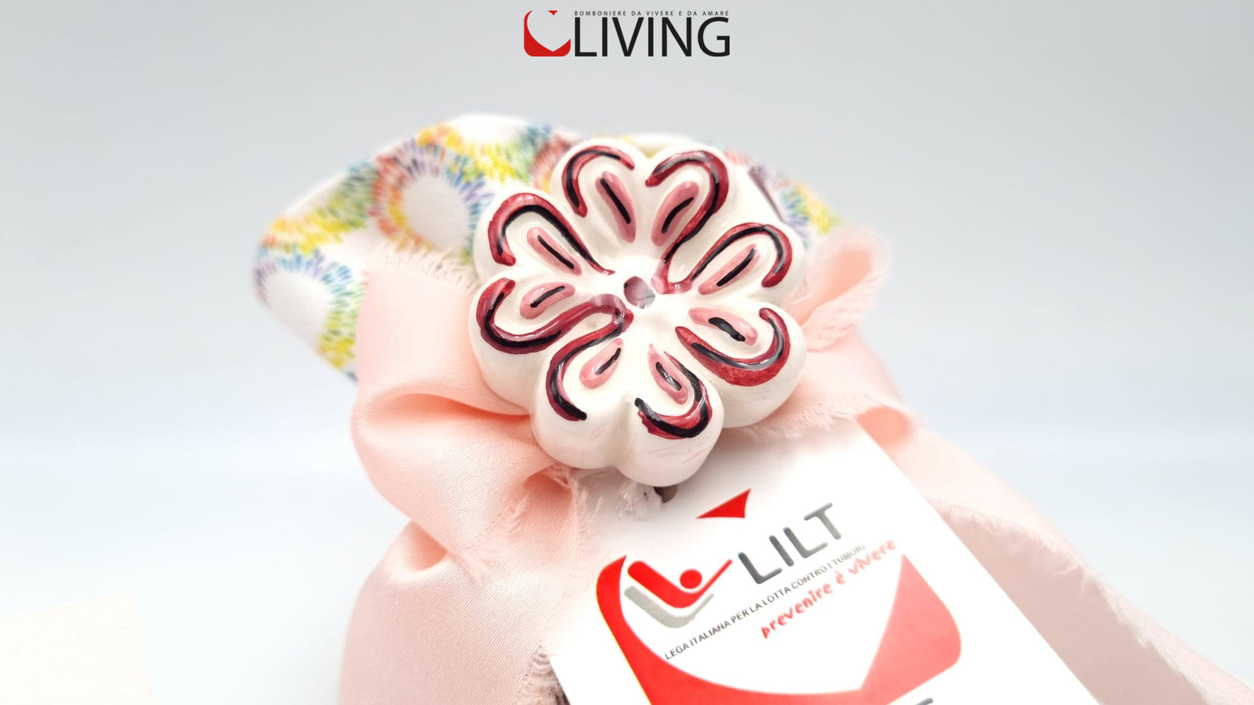 bomboniera fiore ceramica linea solidale lilt living