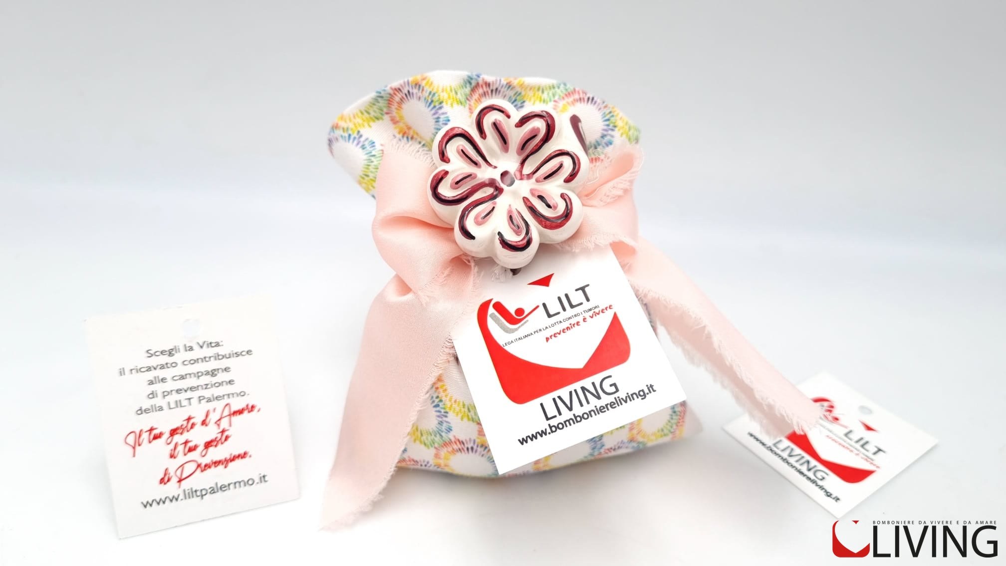 bomboniera fiore ceramica linea solidale lilt living