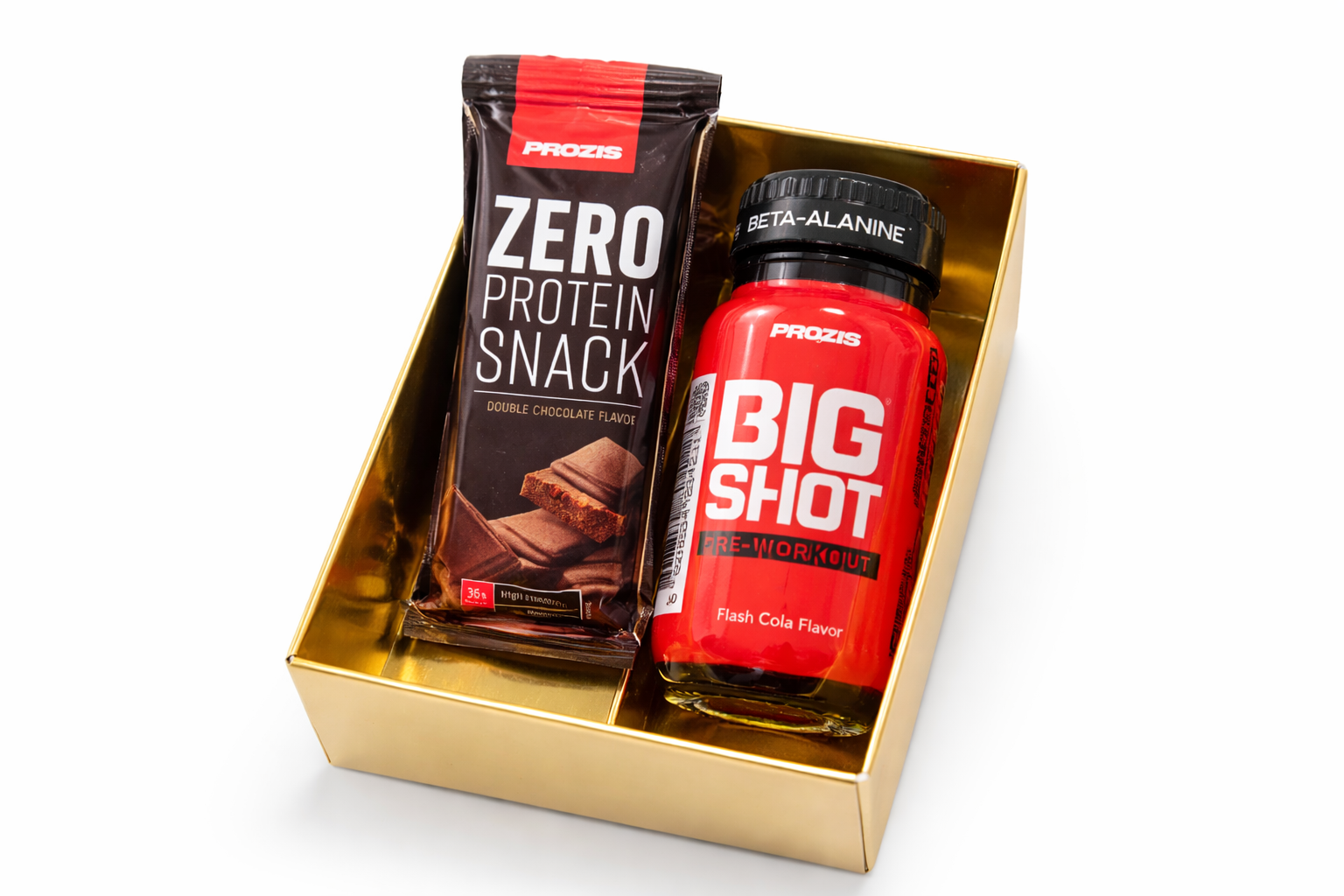 bomboniere fitness 18 anni scatola con big shot pre workout e barretta proteica