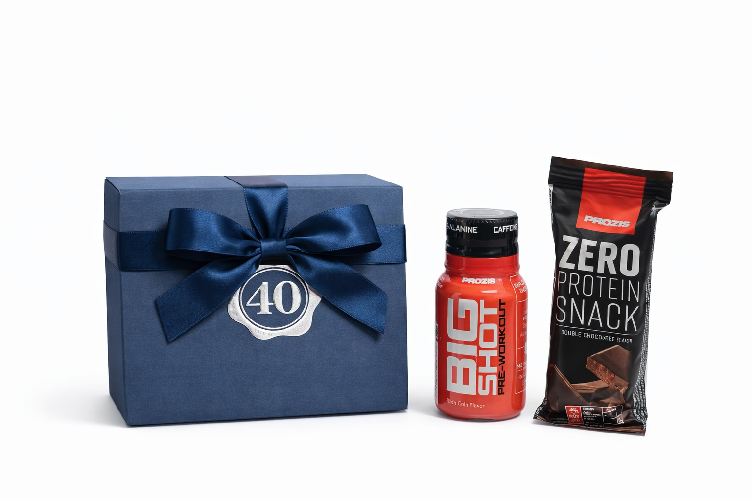 bomboniere fitness 18 anni scatola con big shot pre workout e barretta proteica