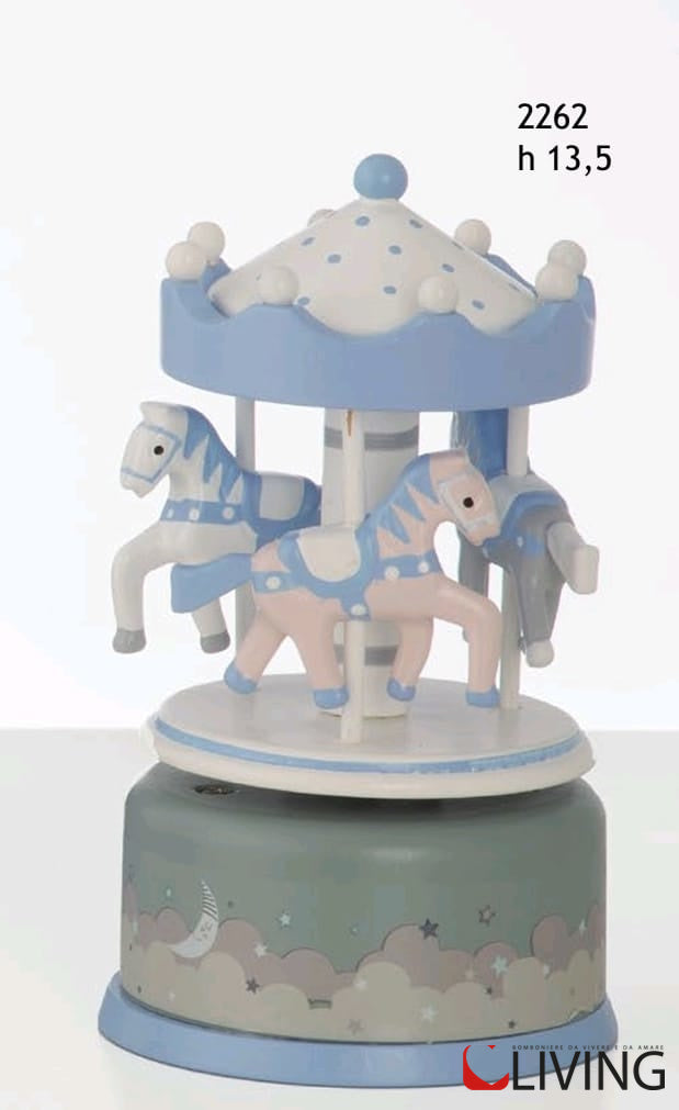 bomboniera giostra piccola linea blue night celeste