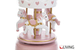 bomboniera giostrina carillon rosa con stelline