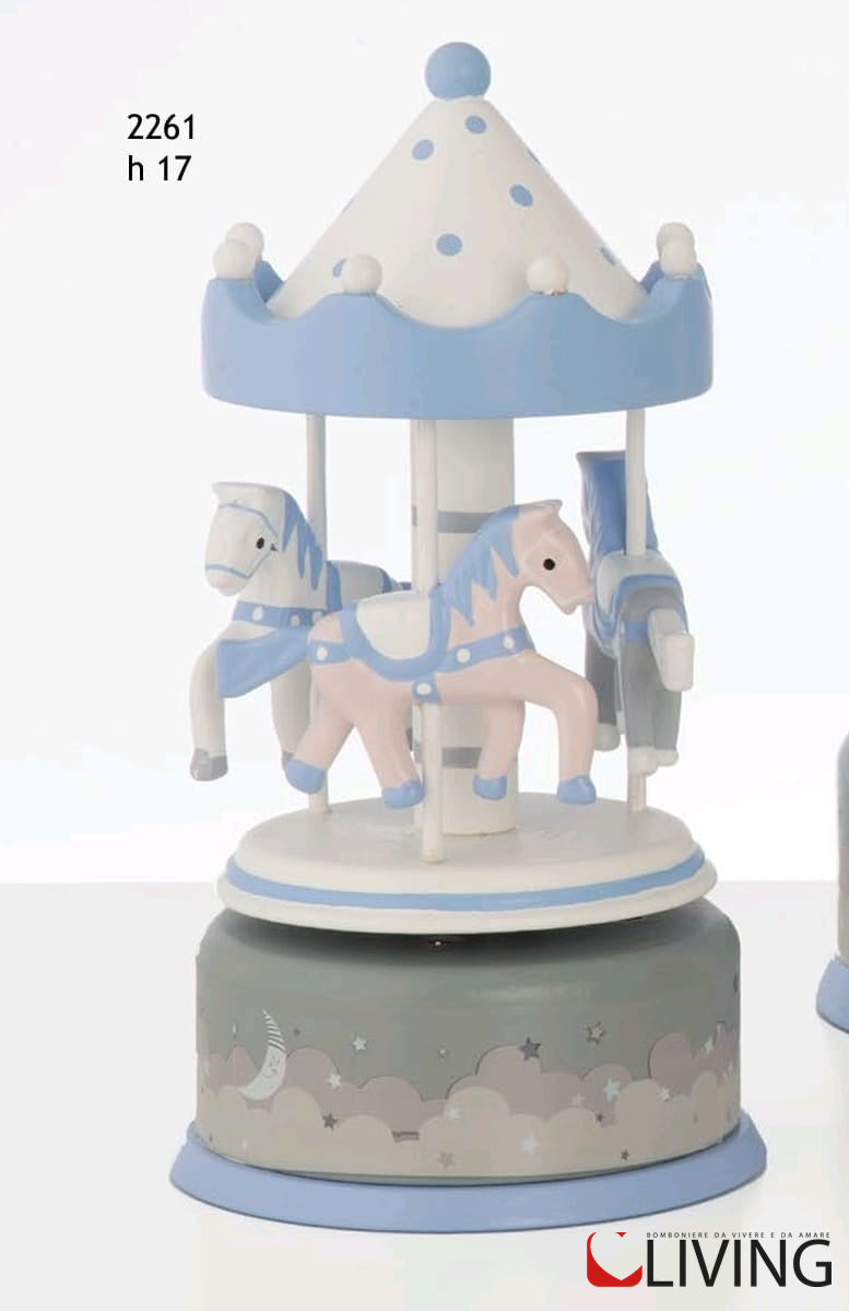bomboniera giostrina linea blue night celeste