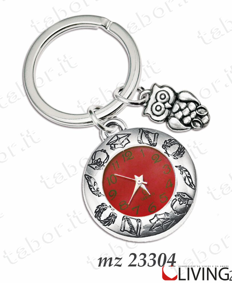 bomboniera-laurea-portachiavi-orologio-con-gufo-mz23304