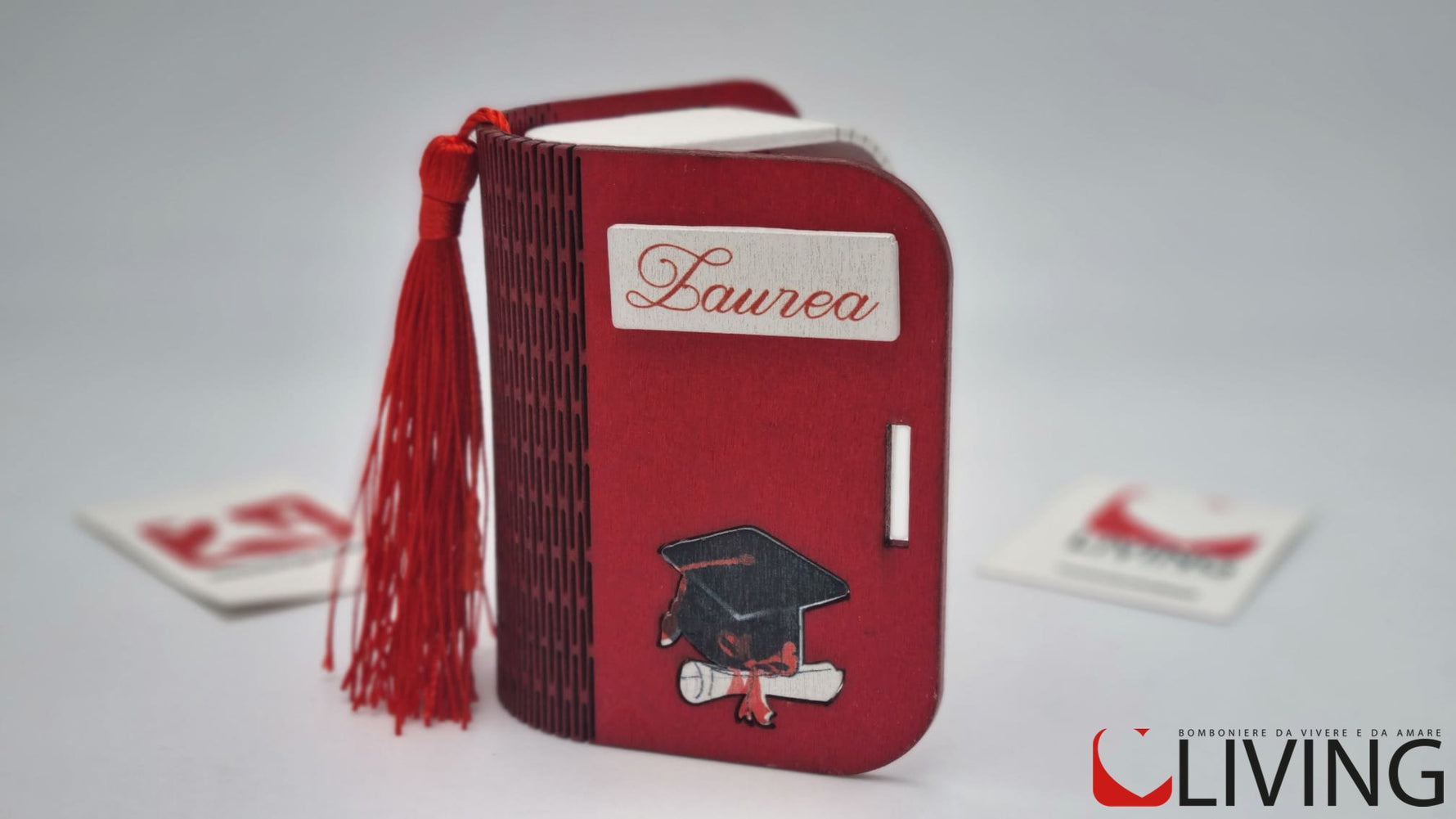 Bomboniera laurea libro portaconfetti