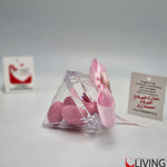 bomboniera linea solidale lilt living diamante plex con applicazione fiocco rosa