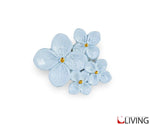 bomboniera magnete fiori azzurri glitter