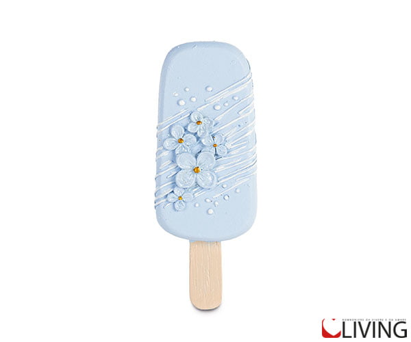 bomboniera magnete gelato con fiori azzurri