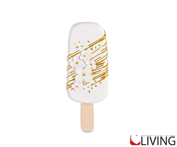 bomboniera magnete gelato con fiori bianco