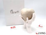 bomboniera mani bianche con cuore nocciola