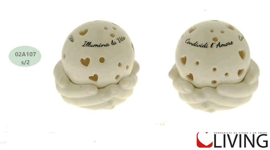 bomboniera mani con lampada a led